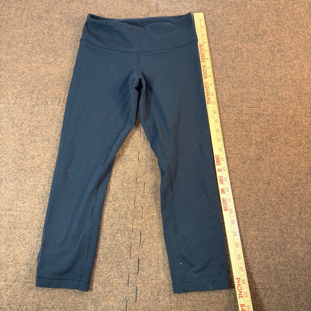 Lululemon Wunder Under Crop Leggings Womens 4 Black High Rise Yoga Pants Tight